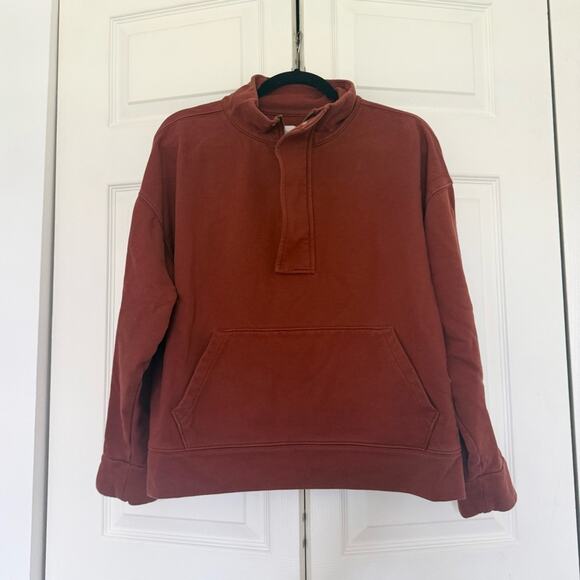 Target A New Day Cognac Brown Quarter Zip Fleece Pullover Sweater Size XL - Picture 3 of 8